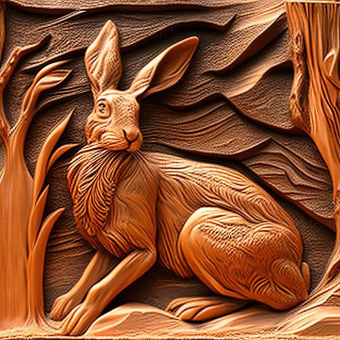 3D model John Knowles the Hare American artist (STL)